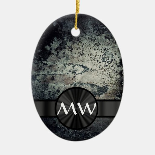 monogrammed rusty metal double sided oval ceramic monogrammed rusty metal double sided oval ceramic