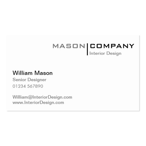 Black and White Minimalistic Business Card (front side)