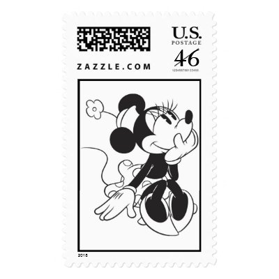 Black and White Minnie postage