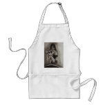 black and white model aprons