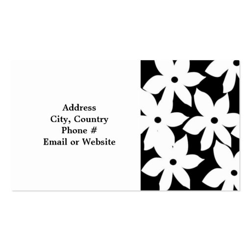 Black and White Modern Floral Business Card Template (back side)