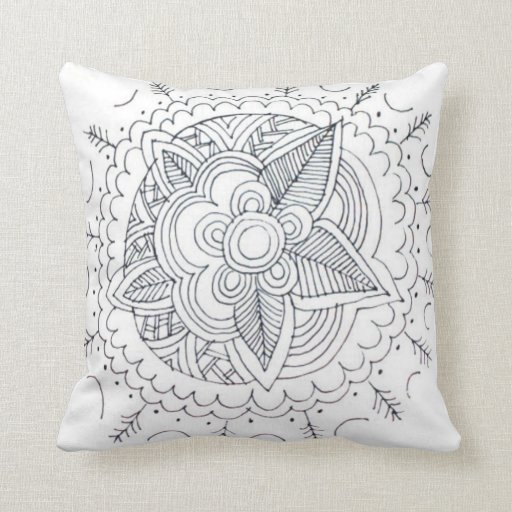 Black And White Modern Floral Line Art Throw Pillow Zazzle