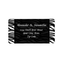 Black and White Modern Zebra Address Labels label