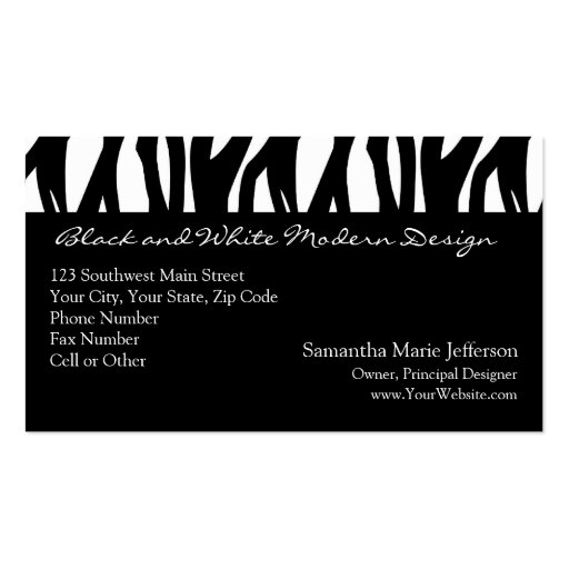 Black and White Modernist Stripe Business Card Templates (front side)