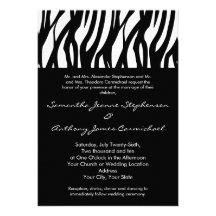 Black and White Modernist Stripe Custom Invitations