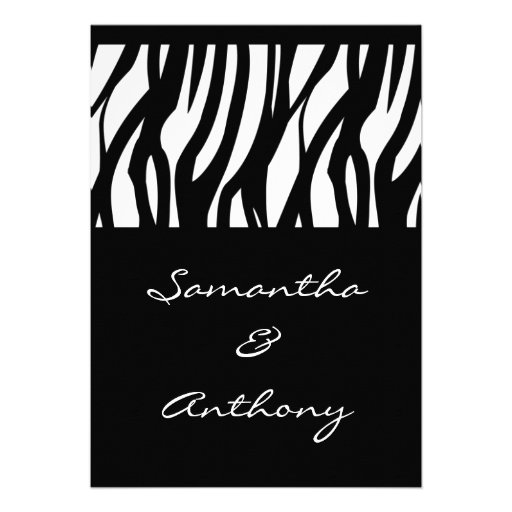 Black and White Modernist Stripe Custom Invitations