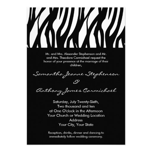 Black and White Modernist Stripe Custom Invitations