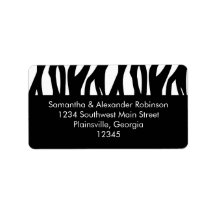 Black and White Modernist Stripe Personalized Address Label