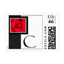 Black and white Monogram C postage by aslentz Black and white Monogram C postage