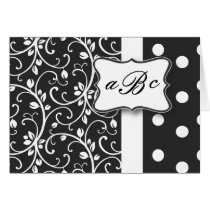 Black and White Monogram Card cards