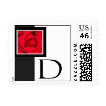 Black and white Monogram D postage by aslentz Black and white Monogram D postage
