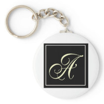 Black and White Monogram Gifts keychains