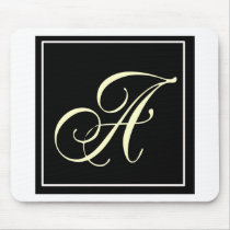 Black and White Monogram Gifts mousepads
