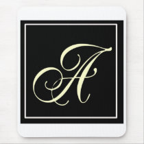 Black and White Monogram Gifts mousepads