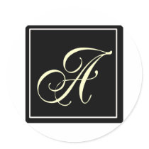 Black and White Monogram Gifts stickers