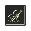Black and White Monogram Gifts stickers