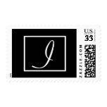 Black and White Monogram I Wedding Stamp
