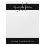 Black and White Monogram Letterhead for Newlyweds