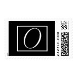 Black and White Monogram O Wedding Stamp