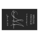Black and White Monogram Rectangle Wedding Labels stickers