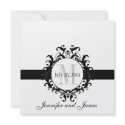 Black and White Monogram Save the Date Wedding invitation