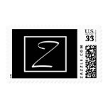 Black and White Monogram Z Wedding Stamp