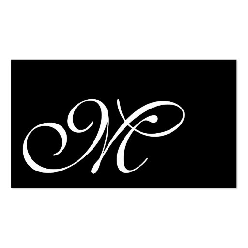 Black and White Monogrammed Business Cards (front side)