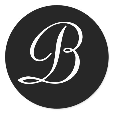 Black and White Monogrammed Personal Seals Stickers
