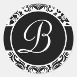 Black and White Monogrammed Personal Seals Sticker