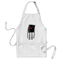 Black and white monster apron