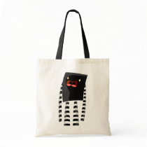 Black and white monster canvas bags