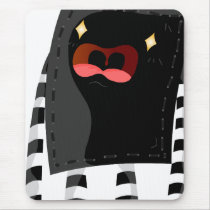 Black and white monster mouse pad