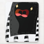 Black and white monster mouse pad