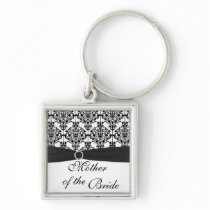 Black and White Mother of the Bride Keychain