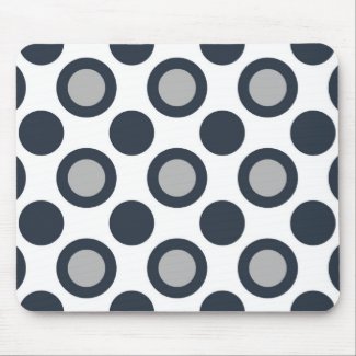 Black And White Mousepad::Polka Dots mousepad