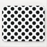 Black And White Mousepad::Polka Dots