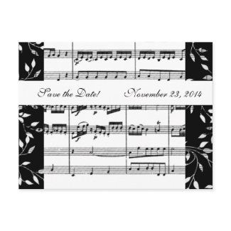Black and White Mozart Music Save the Date