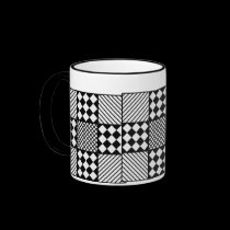 Black and White Multipattern Mug