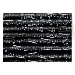 Black and white music notes cards