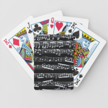 Black and white music notes poker deck