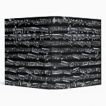 Black and white music notes vinyl binders