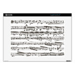 Black and white musical notes 15" laptop skin