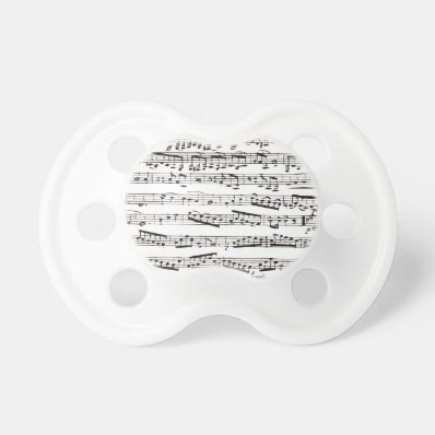 Black and white musical notes BooginHead pacifier