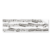 Black and white musical notes bumper stickers