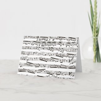 Black and white musical notes cards