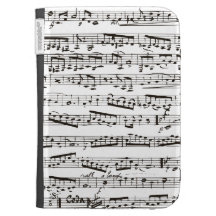 Black and white musical notes cases for kindle