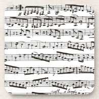 Black and white musical notes coasters