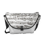Black and white musical notes commuter bag