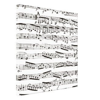 Black and white musical notes gallery wrap canvas