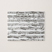 Black and white musical notes jigsaw puzzle